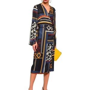 NWT House of Dagmar Johanna Scarf Print Wrap Dress Size 36/6US